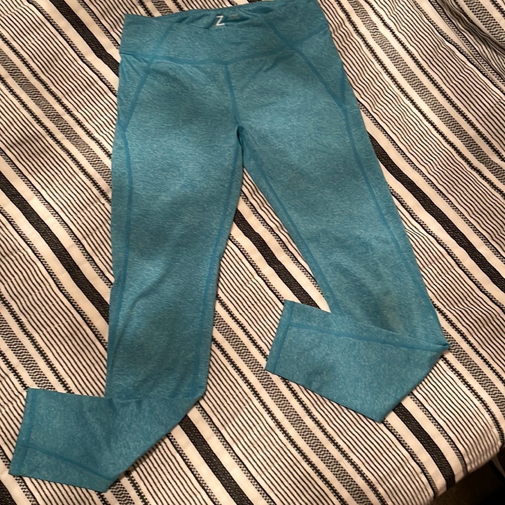Zella Teal leggings girls 10/12